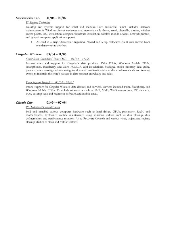 Another Resume Critique Techexams Community