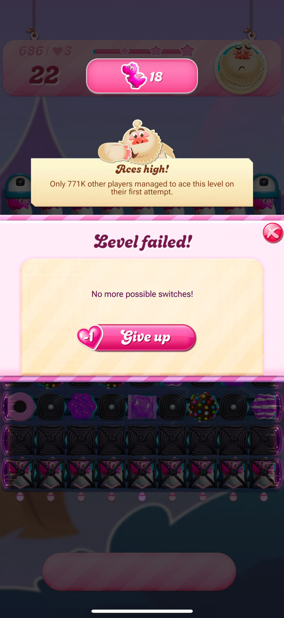 Why did I lose a life because there were no more switches? - King