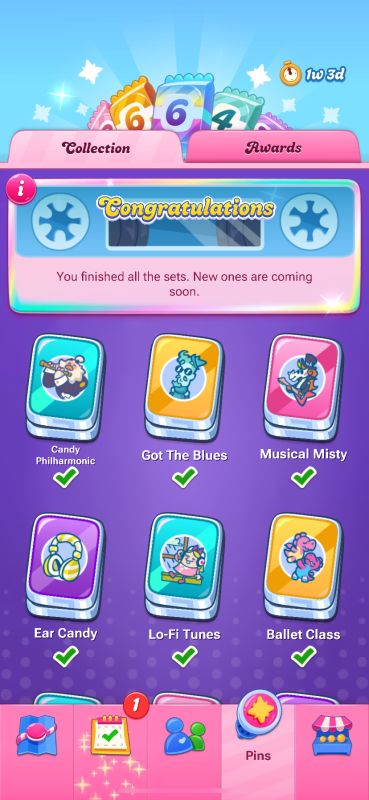 Platinum Pins collection not appearing after Gold - Edited by CM