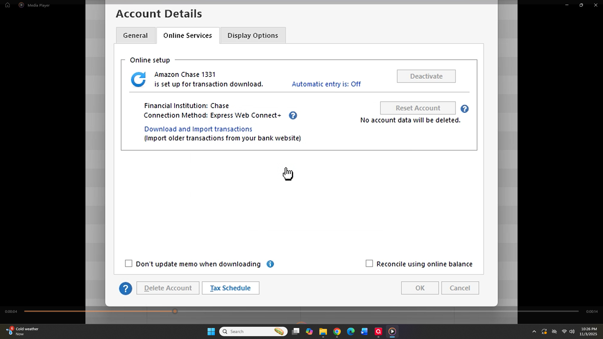 Account will not deactivate — Quicken
