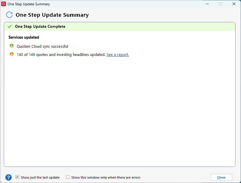 Updated File Summary One Step Update Summary no longer lists accounts included in update ...