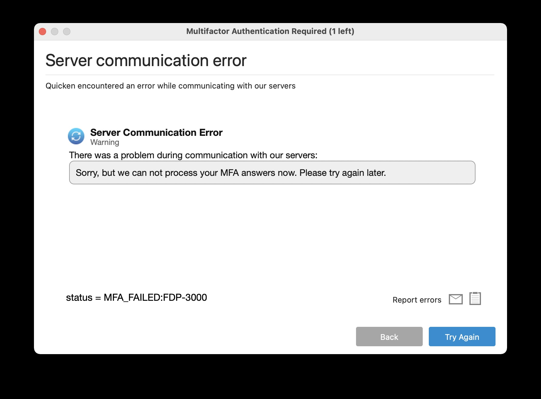 Schools First FCU New Communication Error Questions Quicken