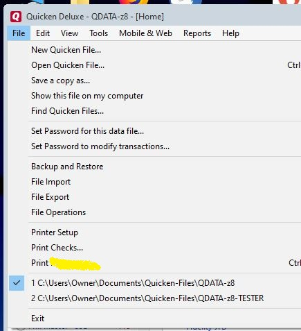 how to print categories list in quicken for mac