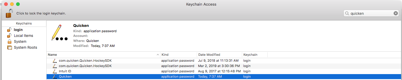 allow keychain access in quicken for mac 2016