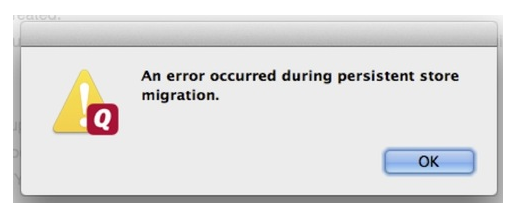 persistent storage error message when converting to quicken for mac 2016