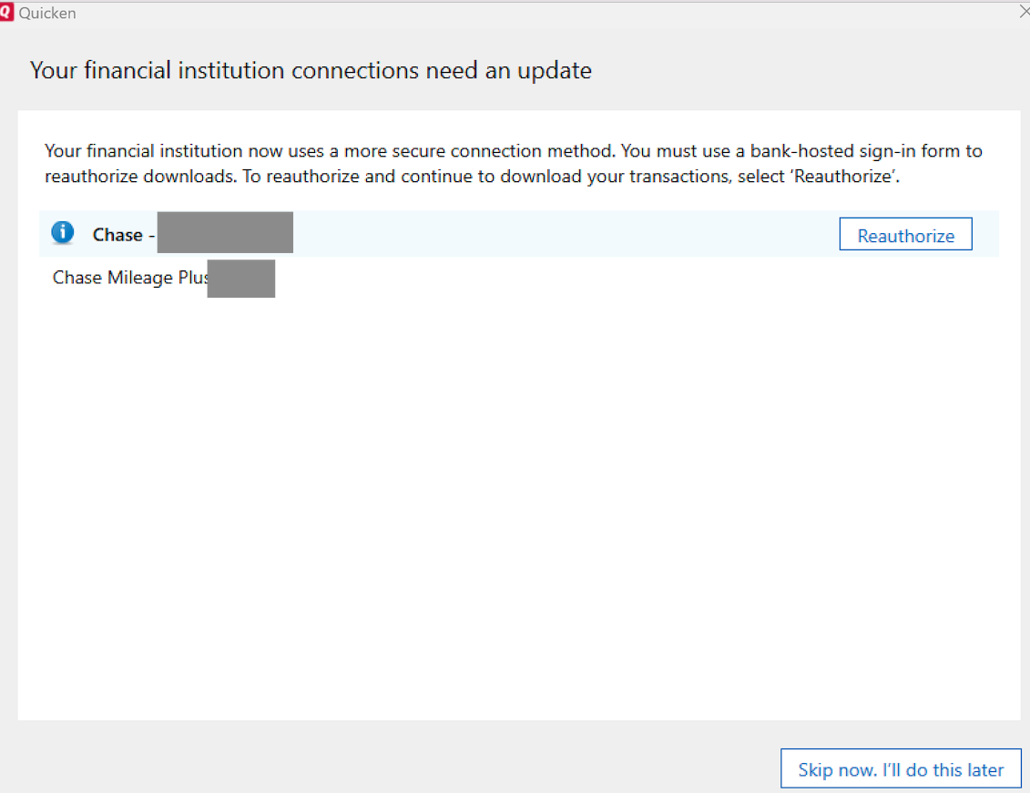 I have two Chase accounts, one successfully authorized, and one can't