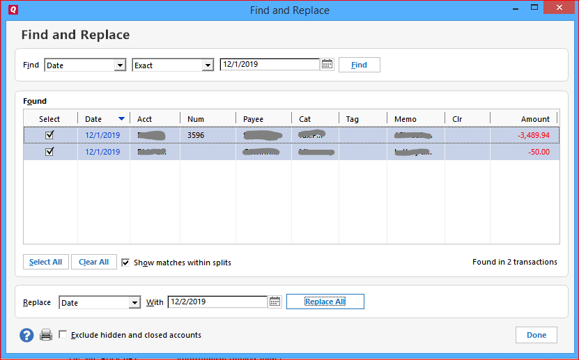 quicken mac change category for multiple transactions