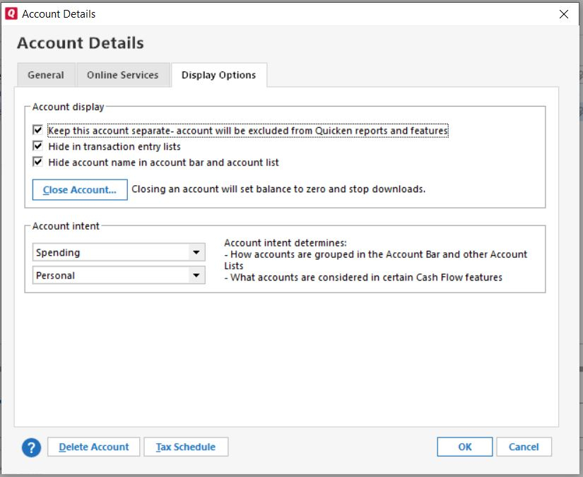 Calendar Add Option To Hide Accounts From Calendar Account List Quicken