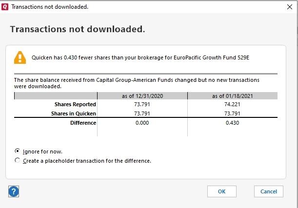 moneydance quicken import incorrect