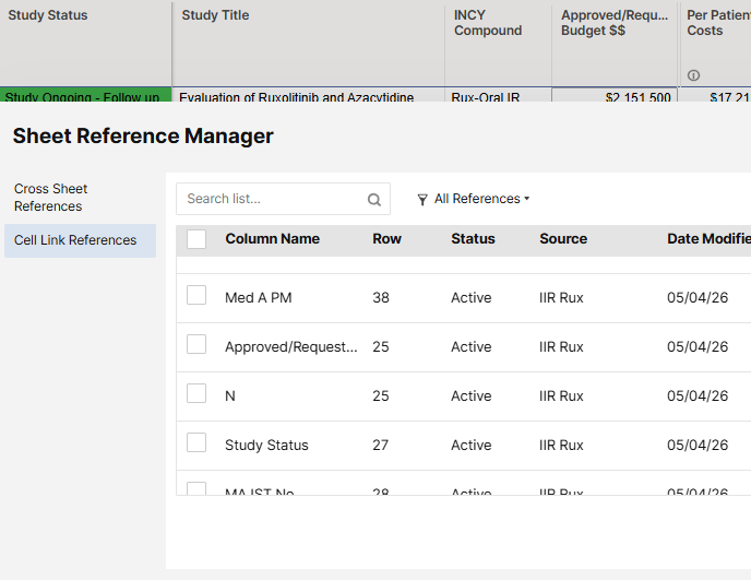 Cross Reference (cell links) from my sheet to reporting (missing data ...