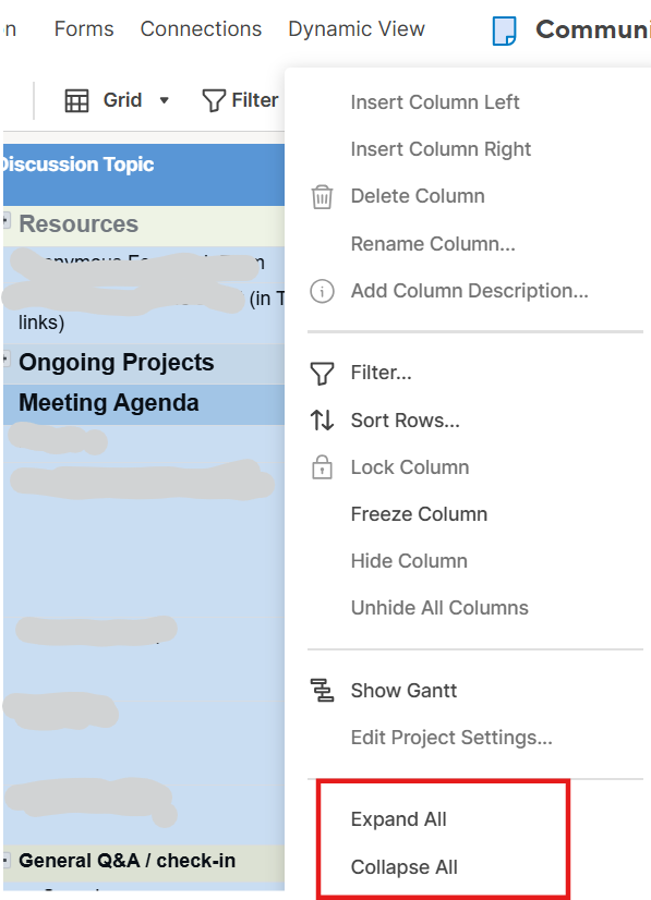 Collapse/Expand All in Grid View - Smartsheet Community