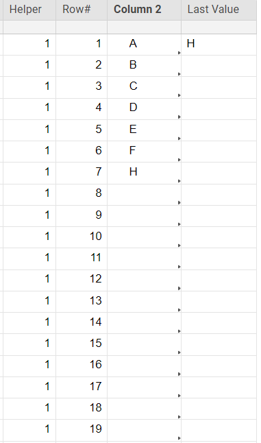 Dashboard Metric that pulls data from the last row and rows with ...