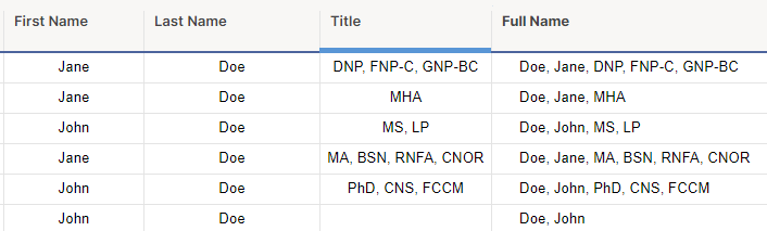 formula-to-extract-a-full-name-and-title-into-separate-columns-first