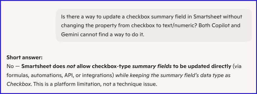 Api My How do I uncheck a checkbox summary field using the Smartsheet API ...