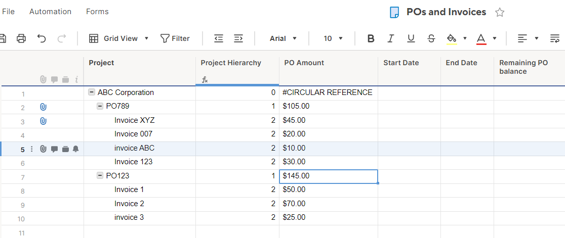 Need help with using SUM SUMIF function along with Hierarchy