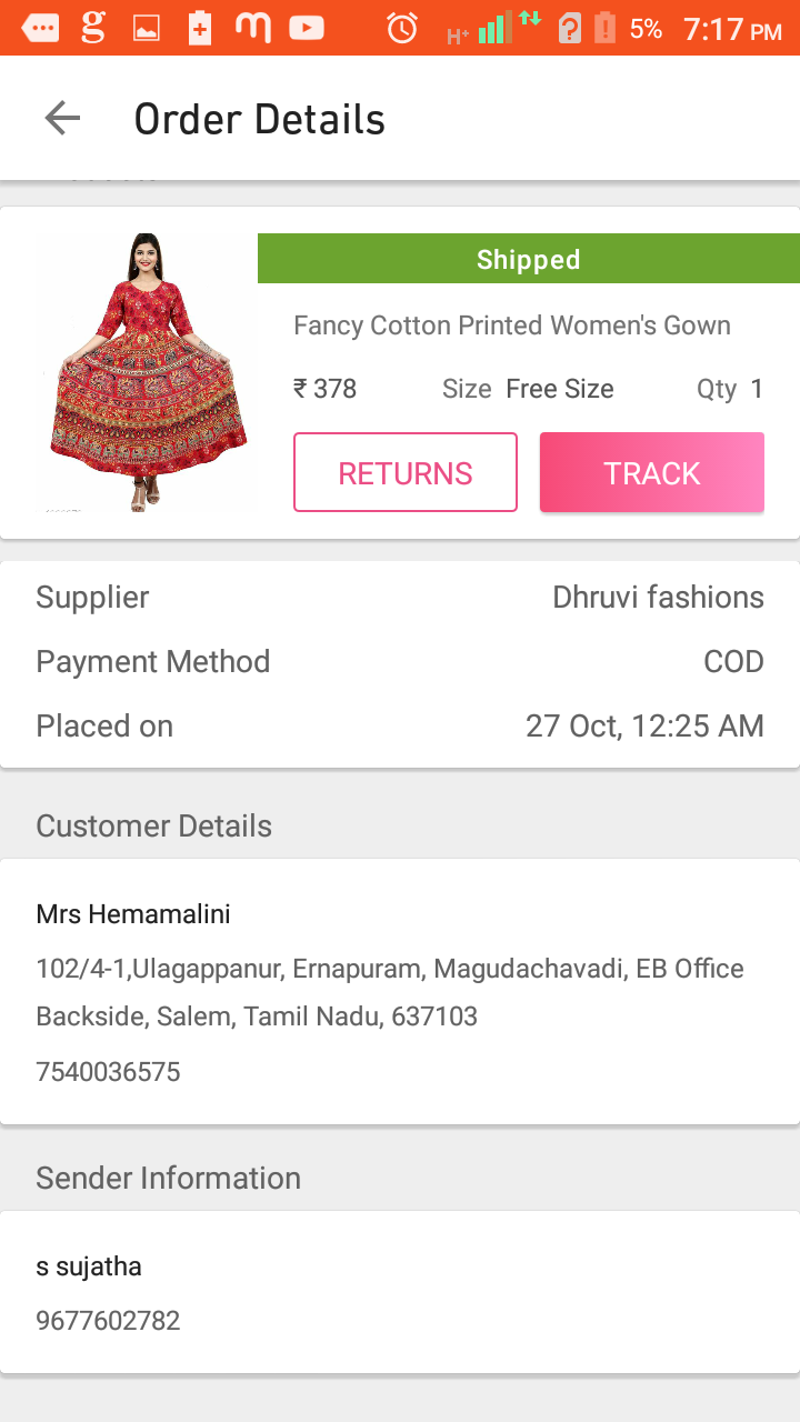 How to send tracking detail to customer — Meesho