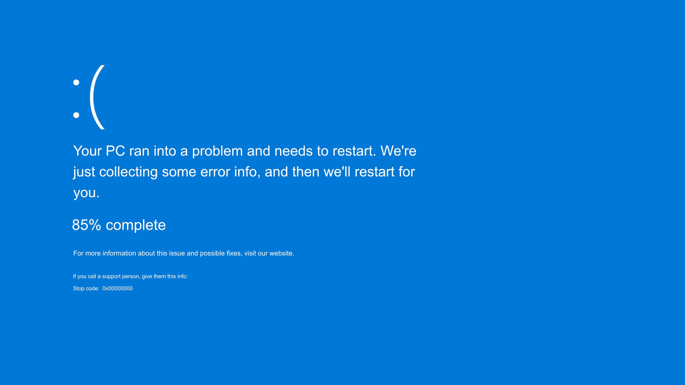 windows crash blue screen today