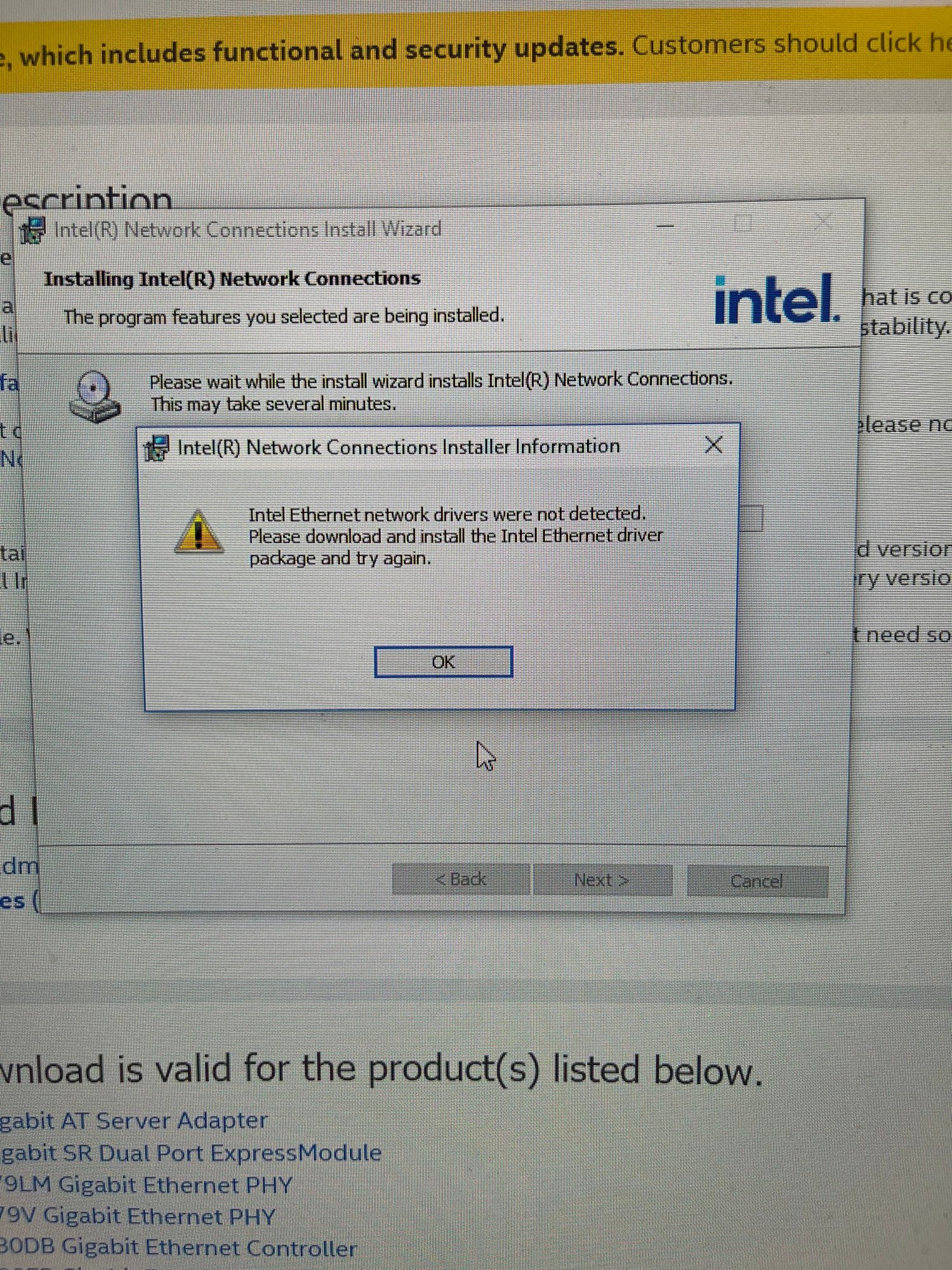 Intel Ethernet Adapter Complete Driver Pack instal