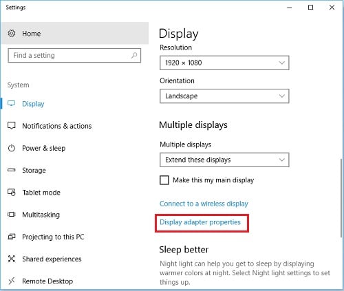 how to change display adapter