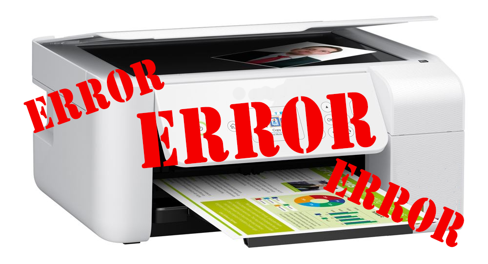 Picture of a printer with error stamped 