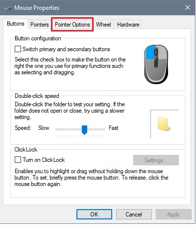 disabling mouse acceleration windows 10