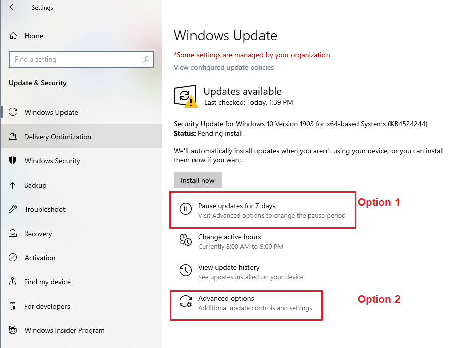 cara pause update windows 10