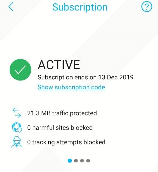 Show my current subscription code Android
