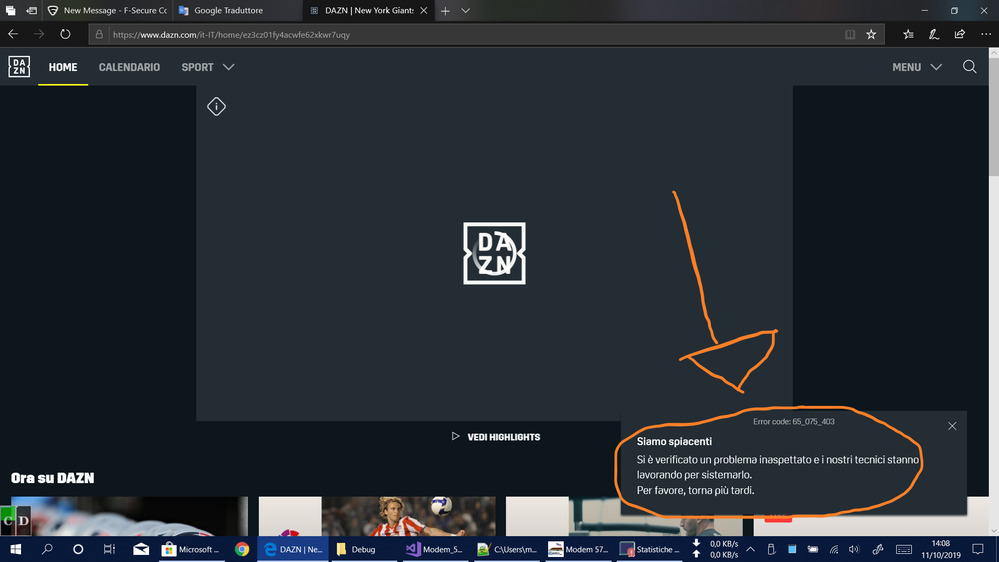 Dazn Streaming Italy Does T Work With Freedome Vpn To Italia F Secure Community