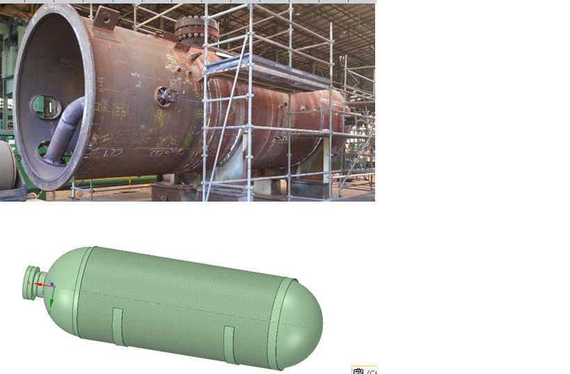 Pressure vessel simply supported in hydrostatic test