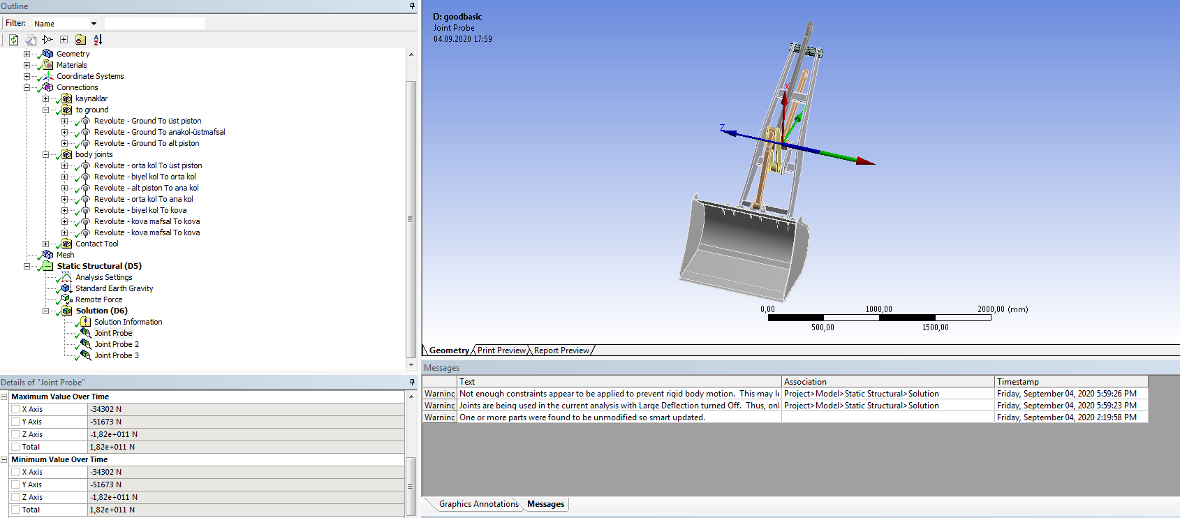 not enough constraint to prevent rigid body motion mechanism with