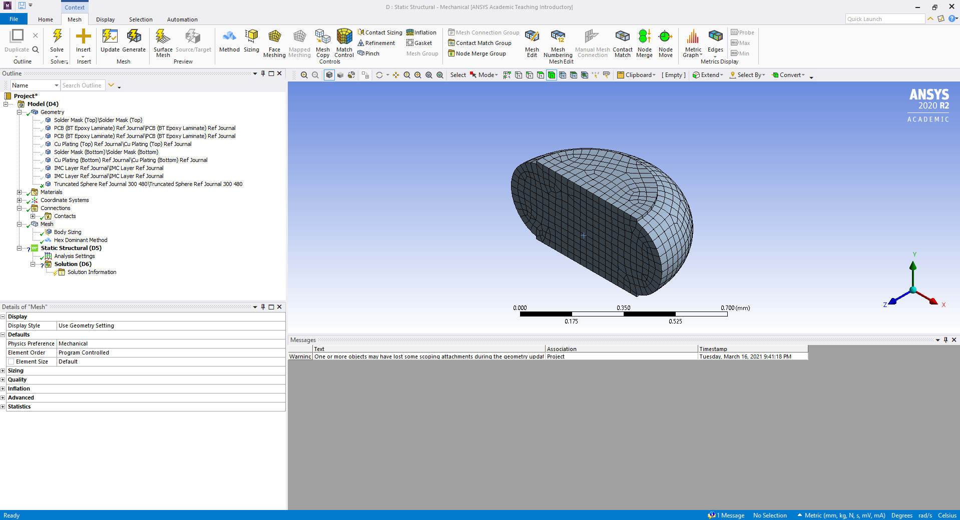 Solder Joint Mesh — Ansys Learning Forum