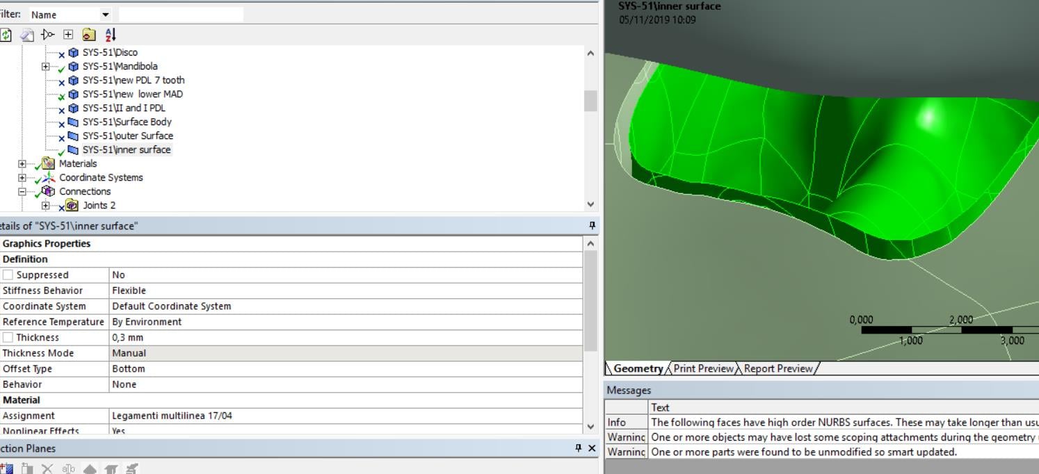 inner surface import into Mechanical