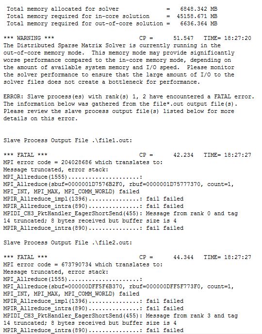 Error while solving static structural problem