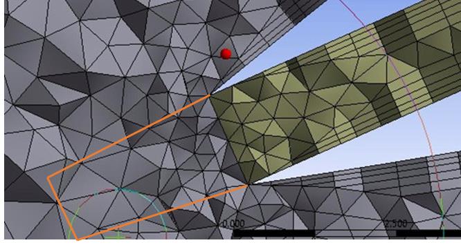 Mesh Inflation Mesh inflation around a corner in a multi body part