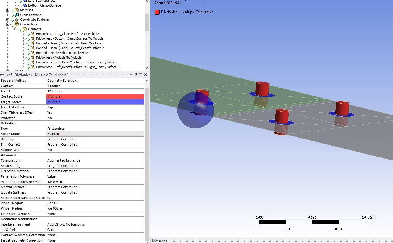 Contact Formulation For Beam With Bolted Joints Using Shell Elements