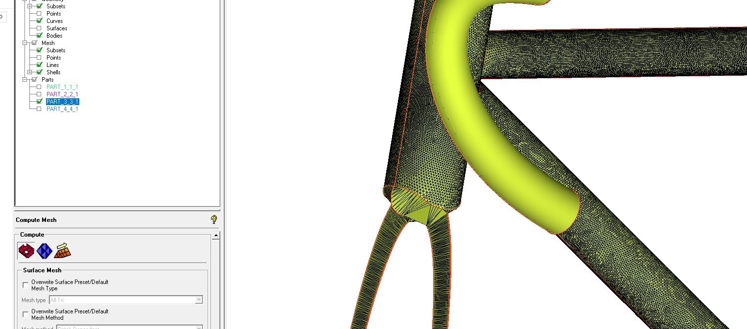 About to create the bicycle mesh