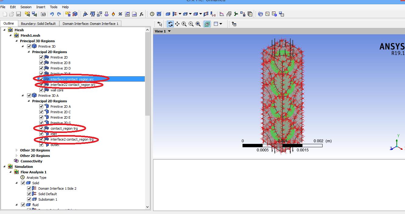 importing the same mesh into ansys cfx19.1 and cfx 14.5 and got