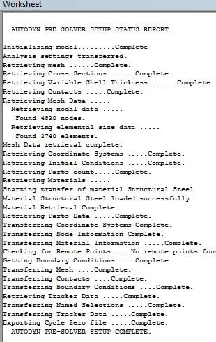 Explicit Dynamic Solution Information