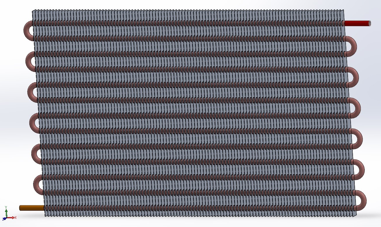 Heat transfer simulation in car condenser