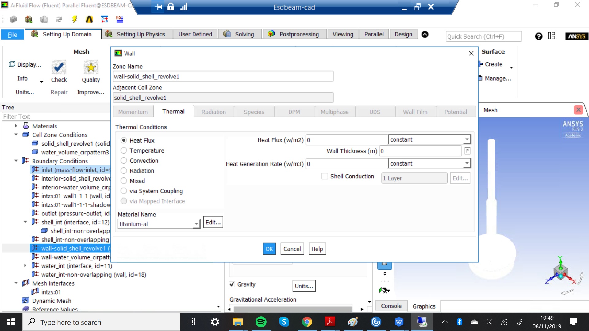 Ansys Fluent Solid wall rotation problem