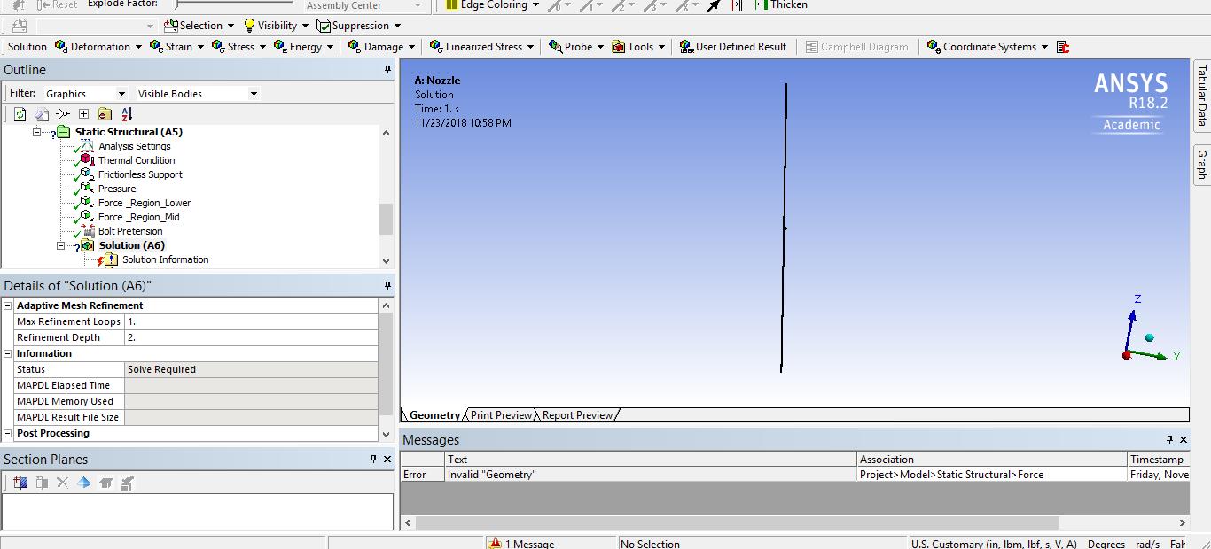 invalid assignment ansys