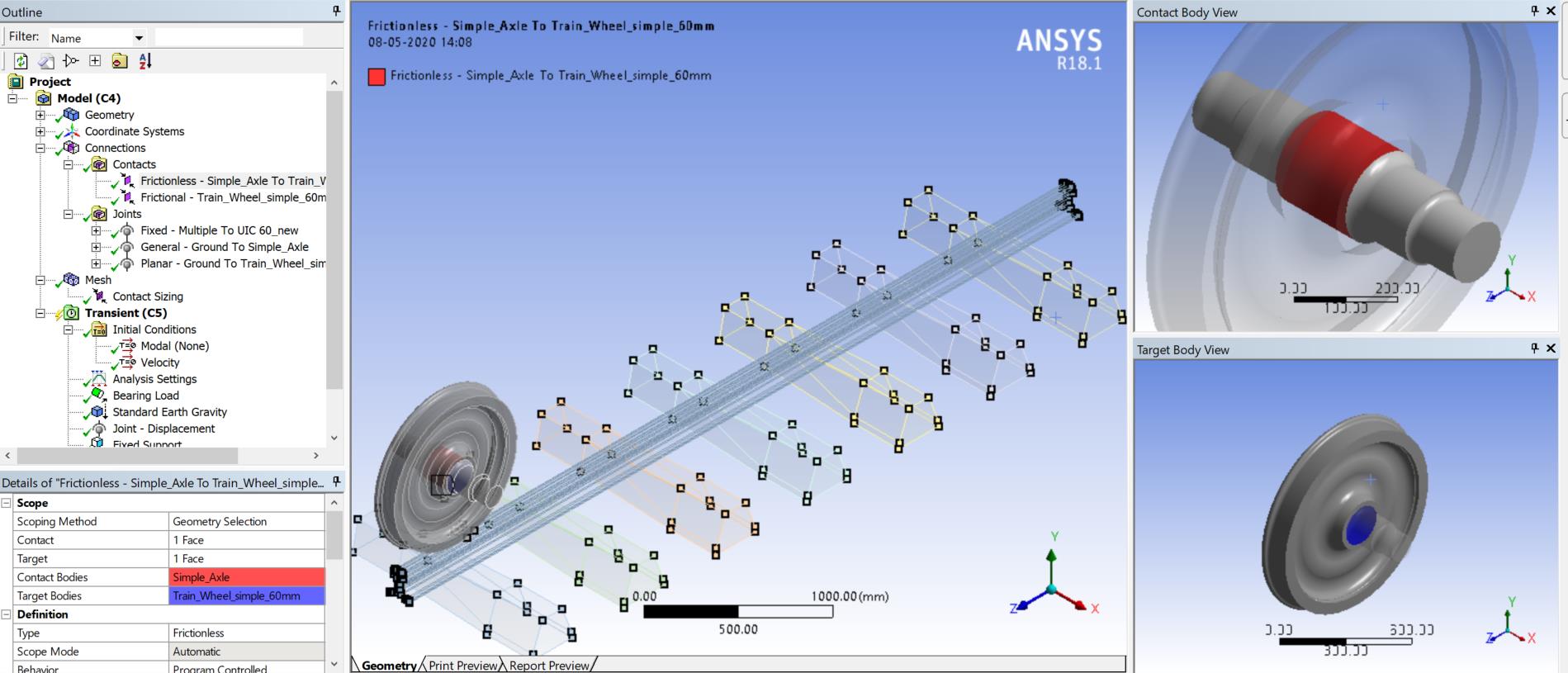 Impact force for flat wheel rail interaction — Ansys Learning Forum