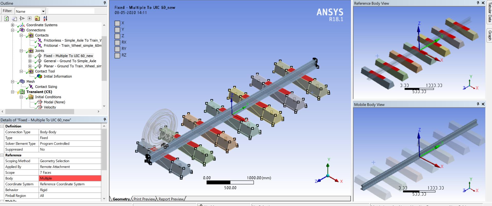 Impact force for flat wheel rail interaction — Ansys Learning Forum