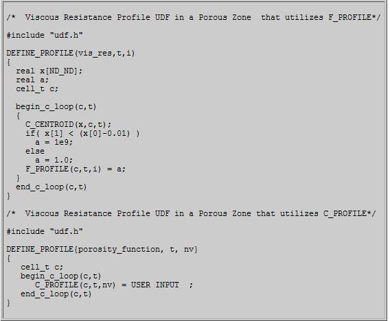 Changing viscous and inertial resistance coefficients UDF