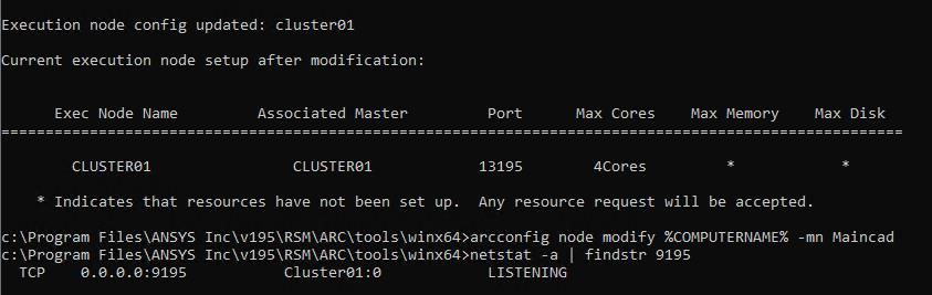 Cluster01 port 9195 listening