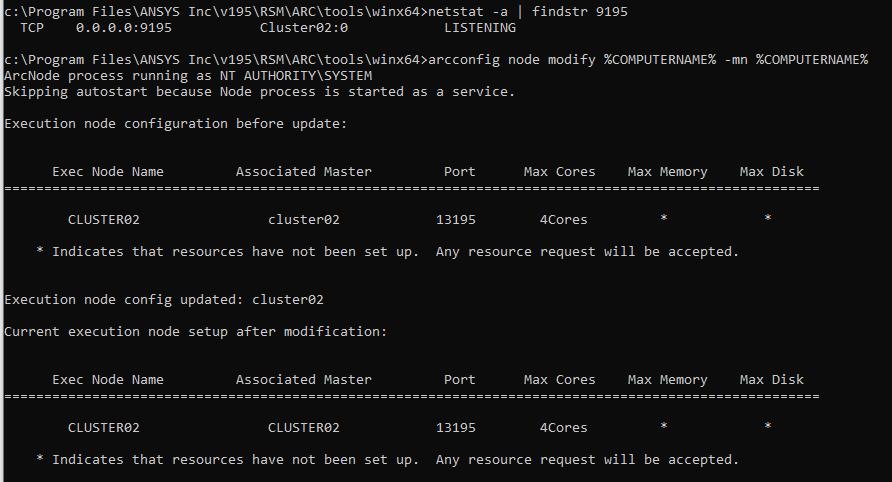 Cluster02 port 9195 listening