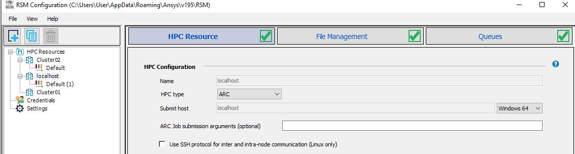 RSM configuration on master