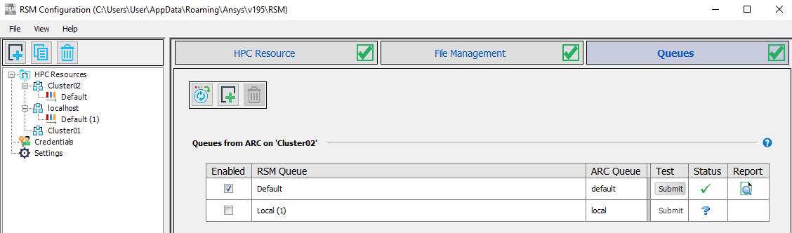 RSM configuration on master