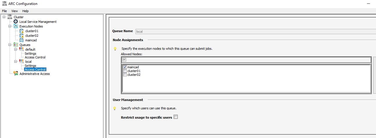 ARC configuration on master