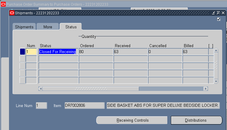 Unable to create receipt against standard approved purchase order ...